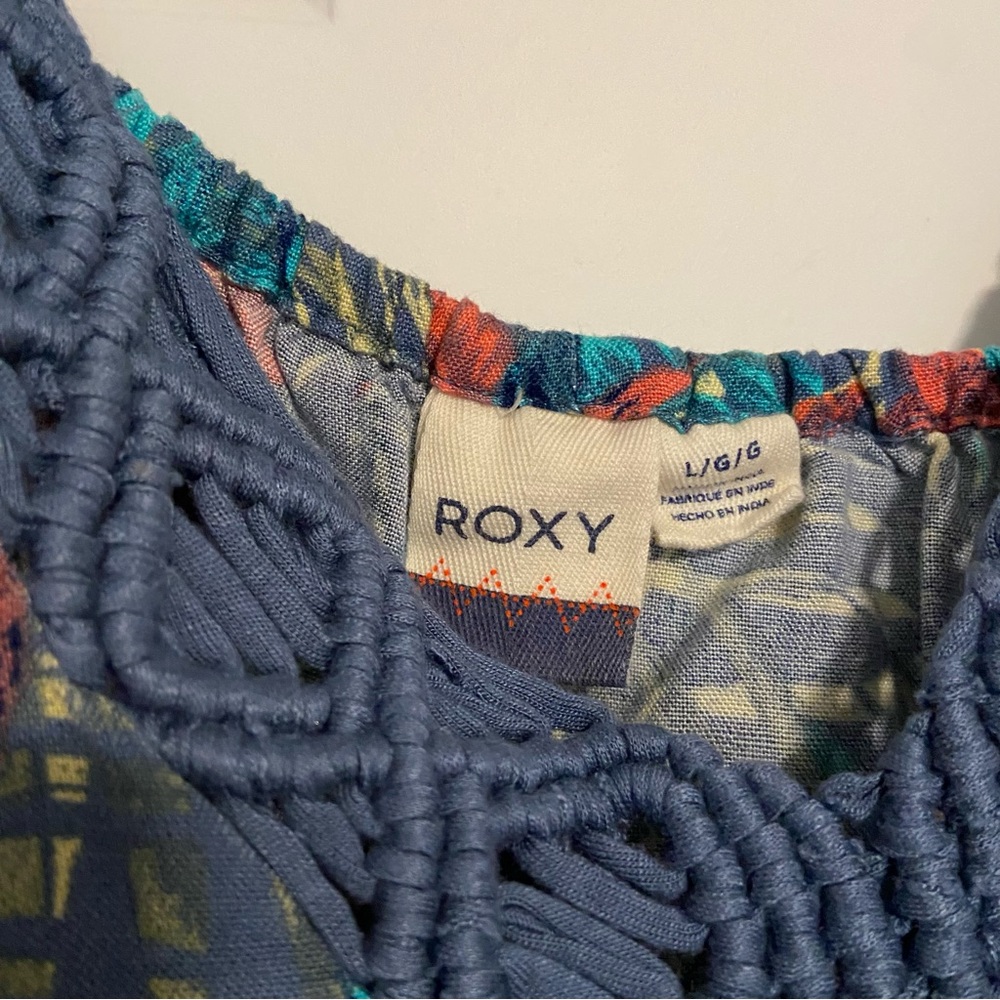 Roxy Blue and Orange Floral Maxi Dress - Picture 8 of 9